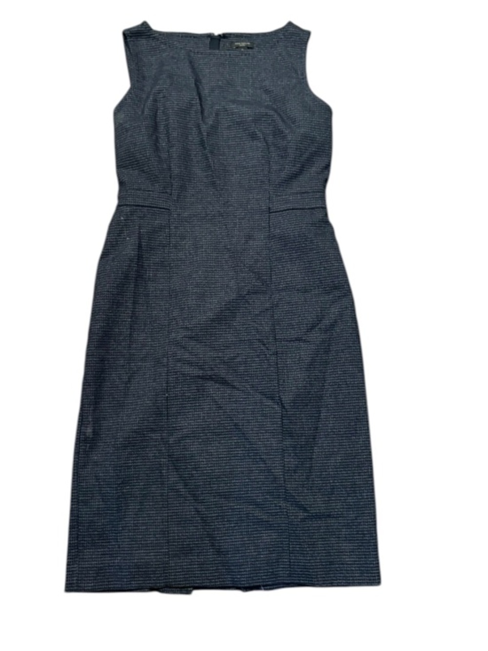 Ann Taylor 0p Navy Textured Midi Sheath Dress